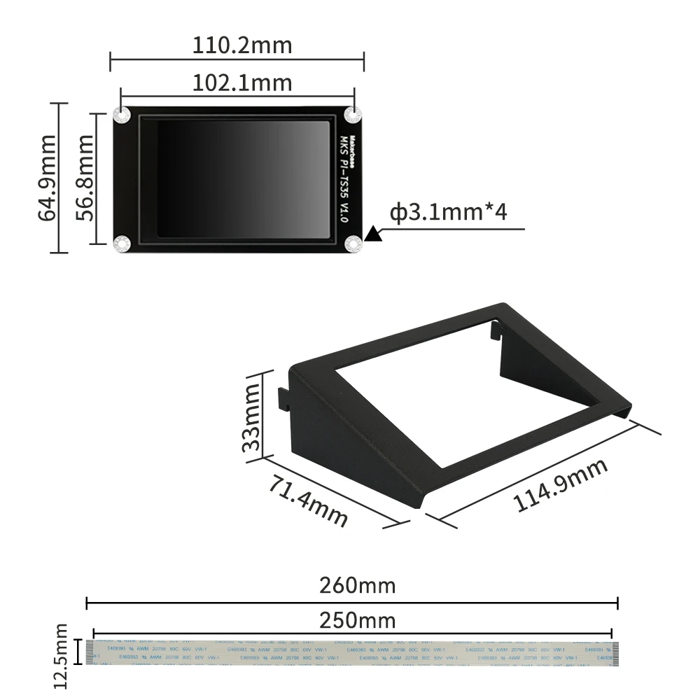 KINGROON Touch Control Screen para KP3S Pro V2, Impressora 3D Peças, Original