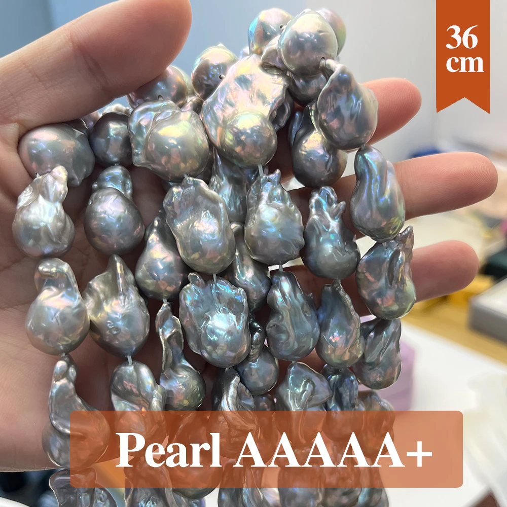 Gray Flameball Pearl Beads AAAAA Natural Freshwater Baroque Pearl Loose Spacer Beaded for Making DIY Jewerly Necklace Earrings