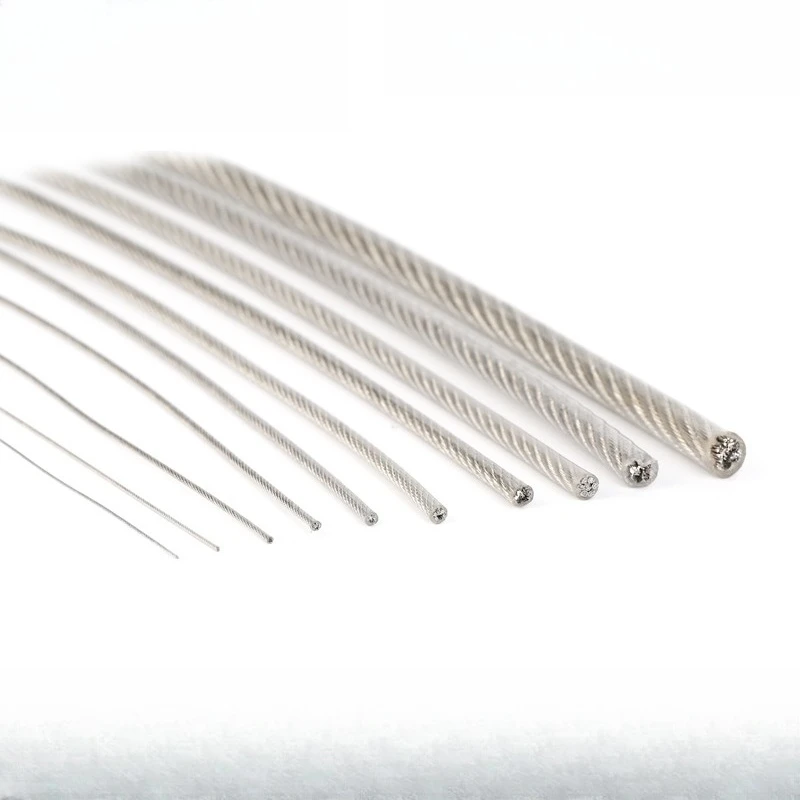 5M 10M PVC Coated 304 Stainless Steel Wire Rope Flexible Soft Cable Clothesline Diameter 0.8 1 1.5 2 3 4mm