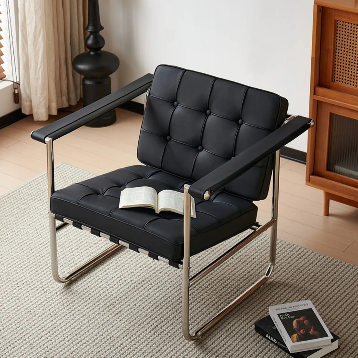 Cadeira medieval Bauhaus Hans para sala de estar, varanda, lazer, minimalista, sofá único, negociação