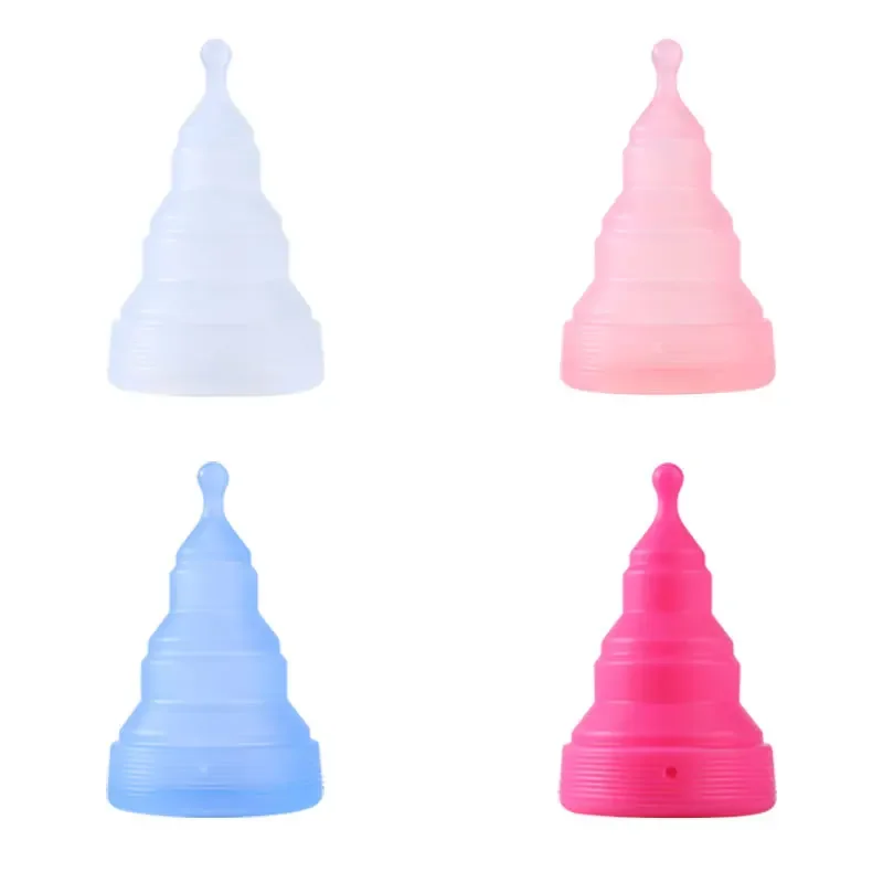 Collapsible Menstrual Cup Tower Shaped Cup Menstrual Soft Copa Menstrual Reusable Period Cup Foldable Mentrual Xicara