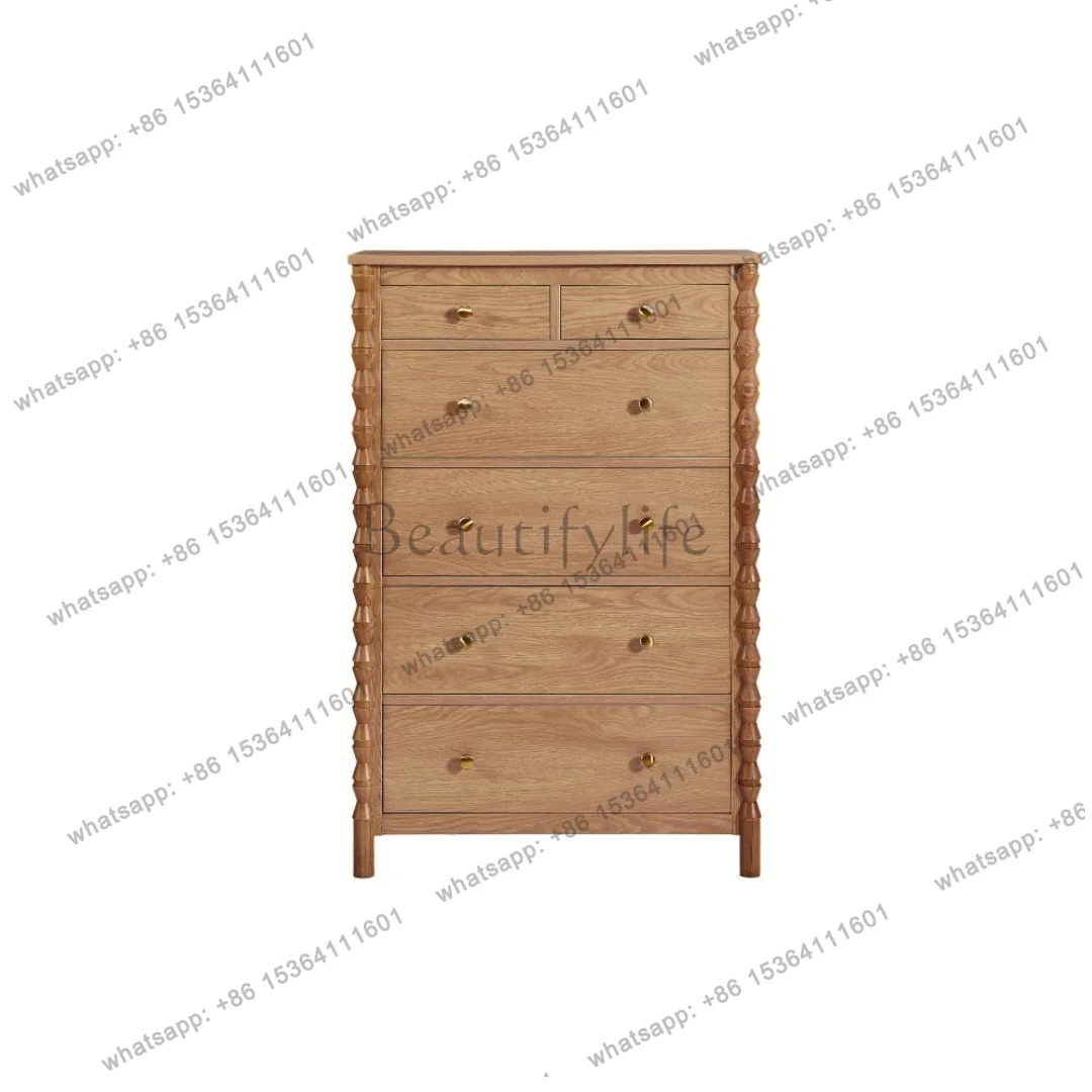 

Medieval solid wood six-chest cabinet, bedroom, bedside cabinet, entrance cabinet, living room storage