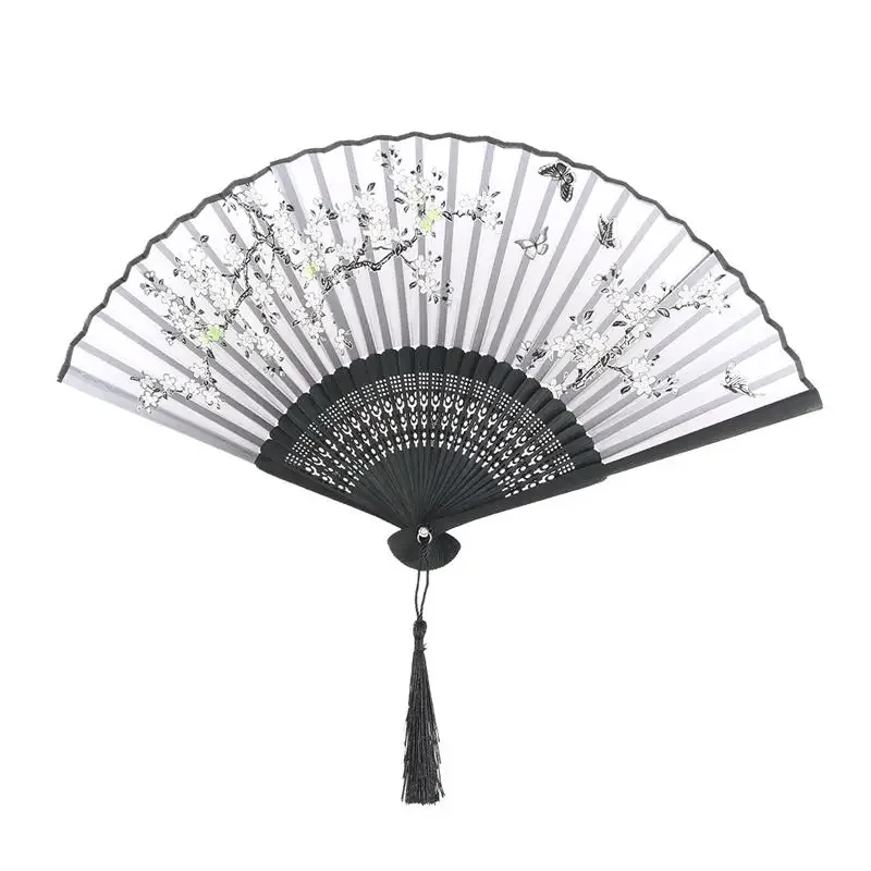 

Elegant Peach Blossom with Butterfly Folding Fan Ancient Japanese Style Hand Fan Vintage Floral Fan for Summer Decor Hvac tools