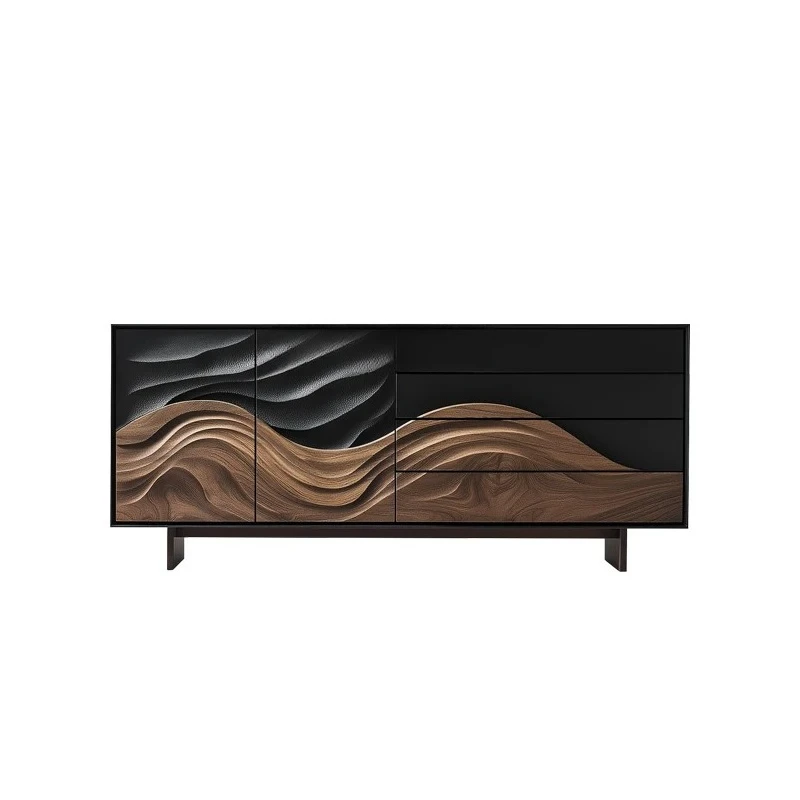 

Designer art porch cabinet entry foyer storage, decoration, modern light luxury high-end solid wood side cabinet
