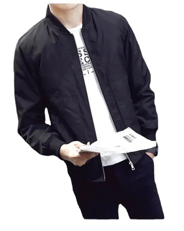 Fashion Men's  Zipper Jacket Male Casual Streetwear Hip Hop Slim Fit Pilot Baseball Coats Men Clothing