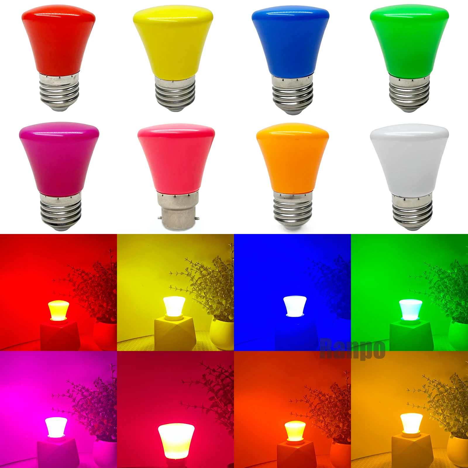 

Aoyuansea 110V 220V Globe Light Bulb 2W B22 E27 Colored Decoration Light Blue Green Pink Purple Red Yellow White 110V 220V