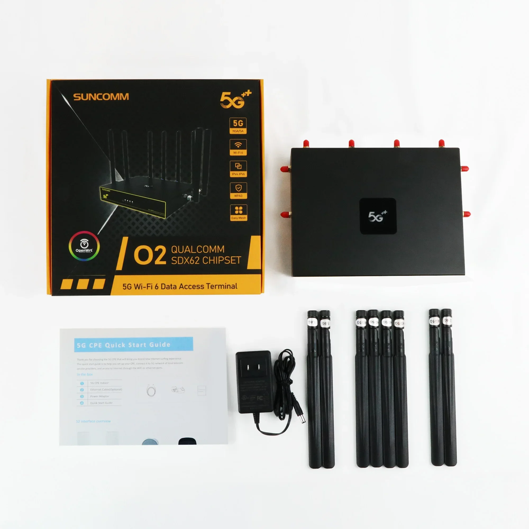 جديد SUNCOMM 5G WiFi 6 الألعاب راوتر لاسلكي X62 مودم-RF نظام NSA SA العصابات EasyMesh VPN IPV4 IPV6 TTL 5G CPE راوتر