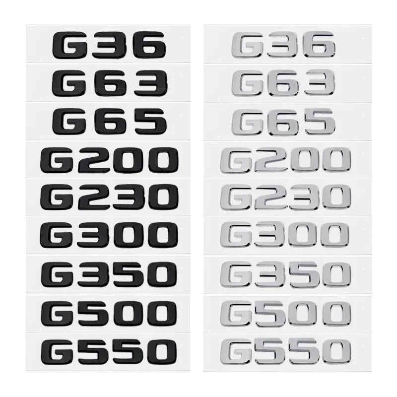 3D Letters Car Tail Box Emblem Rear Trunk Sticker Badge for Mercedes Benz G36 G63 G65 G200 G230 G300 G350 G500 G550 G Class