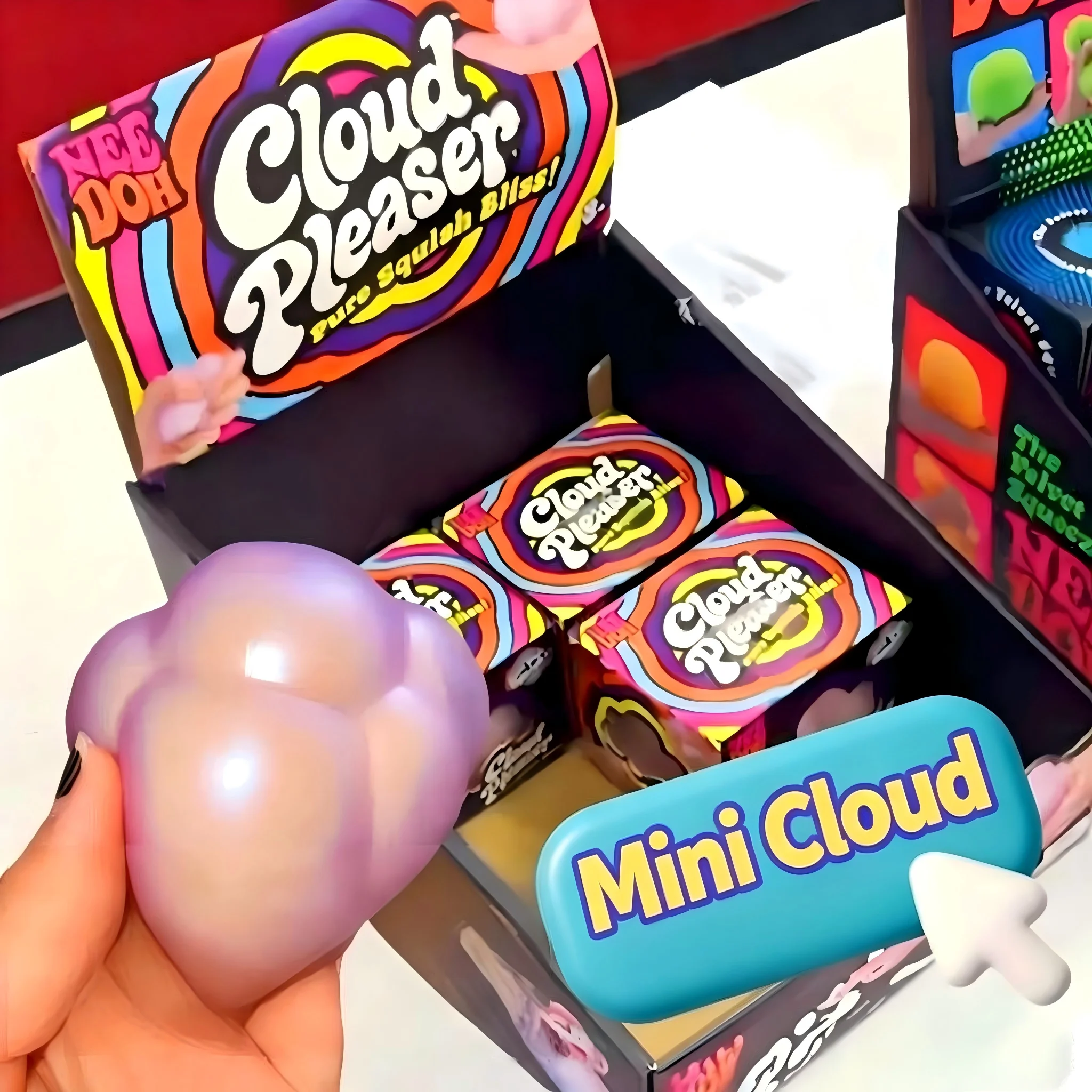 Schylling NeeDoh Cloud Pleaser Squishy Cube Slow Rising Squeeze Toy Anti-Anxiety Stress Relief Fidget For ADHD Focus