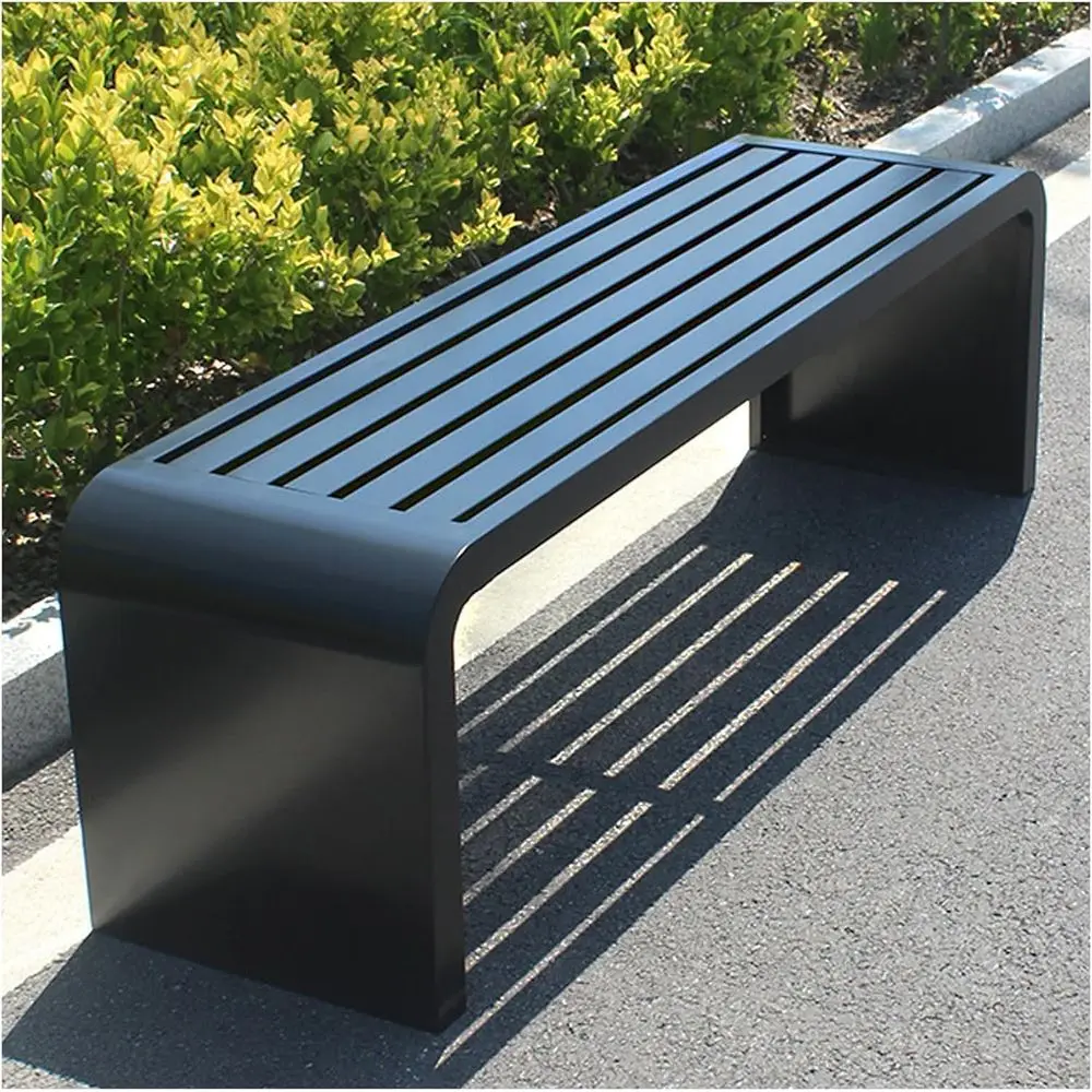 Backless Bench,Stainless Steel Garden Patio Porch Bench,Art Deco Alloy Picnic Bench,Modern Multicolor Park Bench,Waterproof Met
