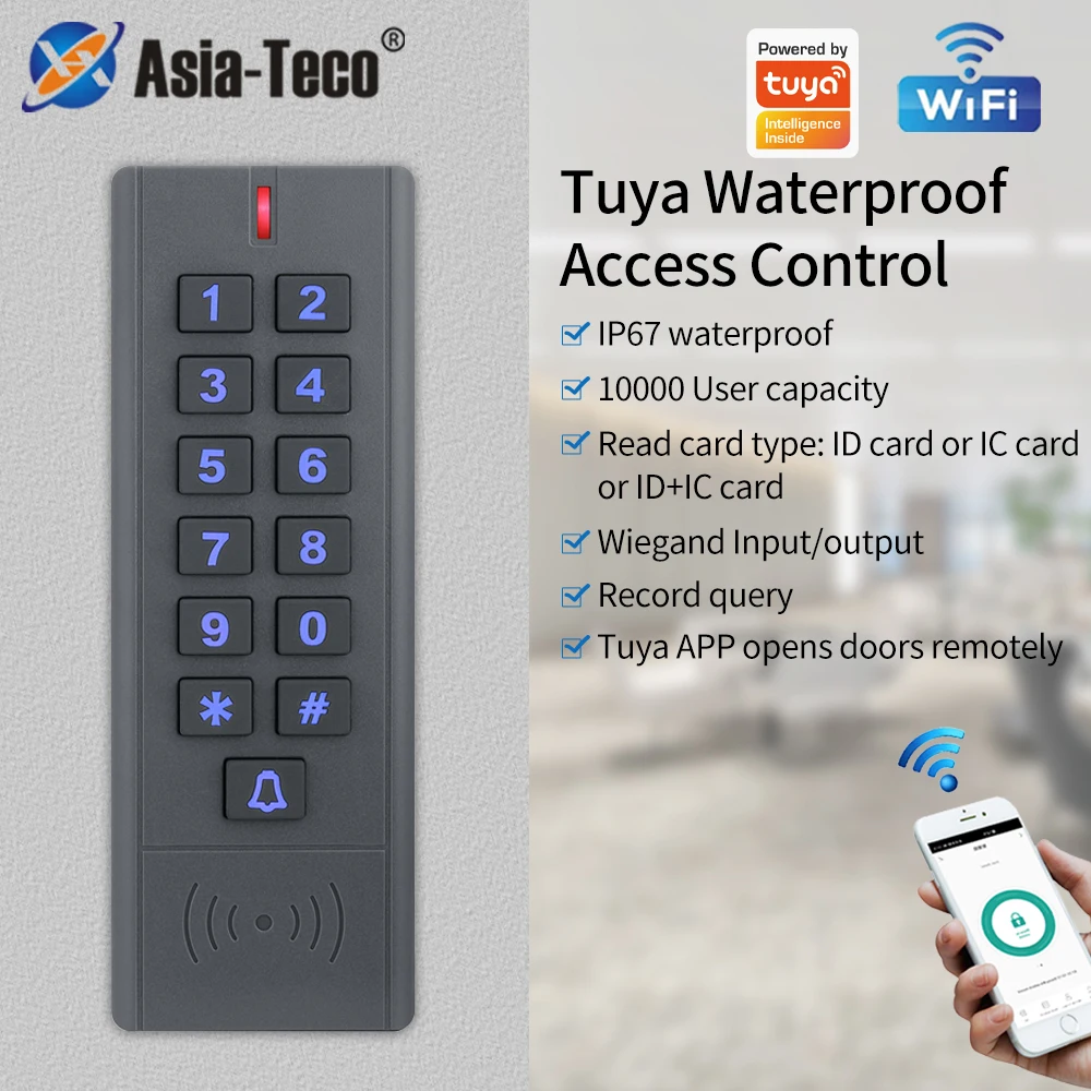 12V-24V WiFi Support Tuya App Biometric RFID Access Control System Proximity Wiegand Keypad Standalone Controller Door Security