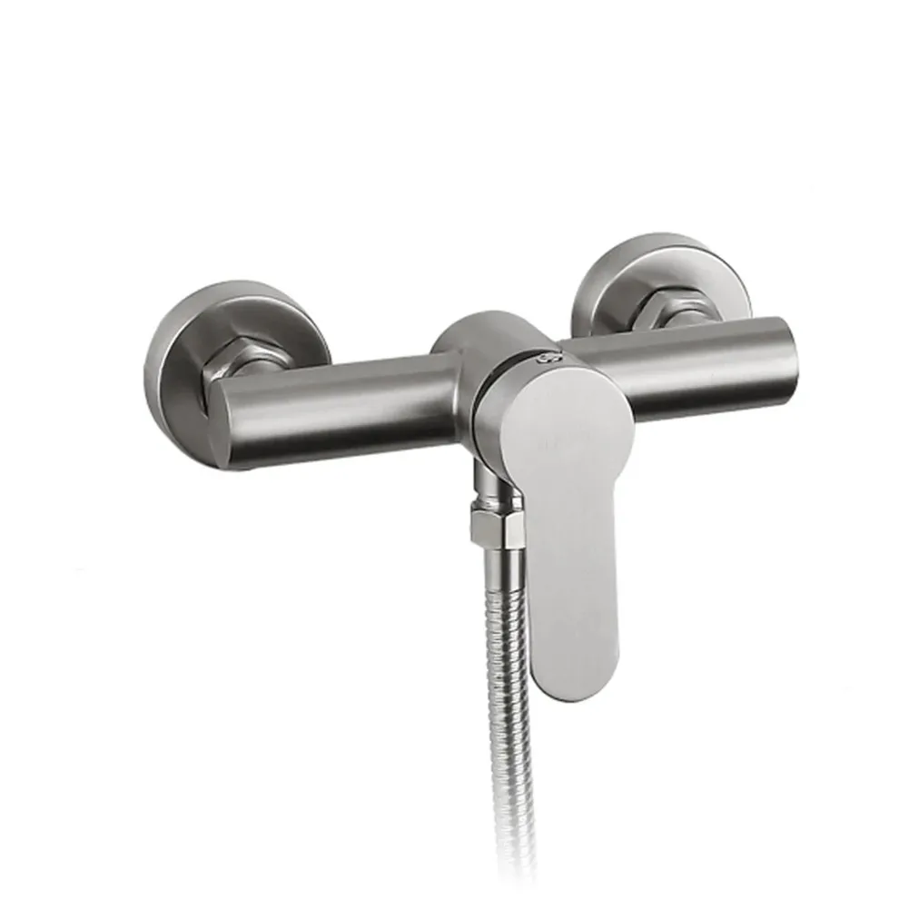 Convenient Wall Mounted Stainless Steel Shower Faucet with Built in Sealing Ring and Lifting Type Opening Mode