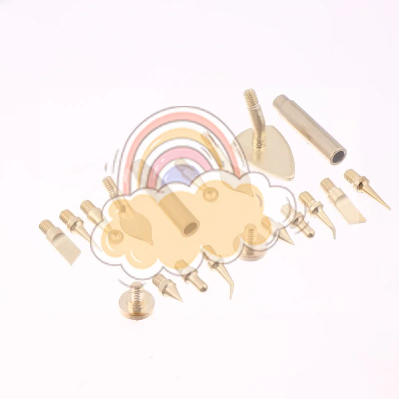 7/9/10Pcs Heat Insert Nut Iron Tip M2 M3 M4 M5 M6 M8 Brass Thread Embedded Kit Tool For Plastic 3D Printer Soldering Iron