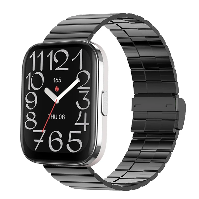 حزام معدني لـ Amazfit Bip 5 Unity سوار ساعة من الفولاذ المقاوم للصدأ لـ AMAZFIT GTR 4/GTR 3 معصمه لسوار Amazfit GTR 2 LTE