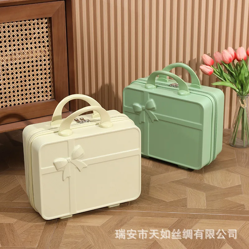 14 Inch Souvenir Suitcase, Small Suitcase, Zipper, Lightweight Vanity Case, High-end Gifts