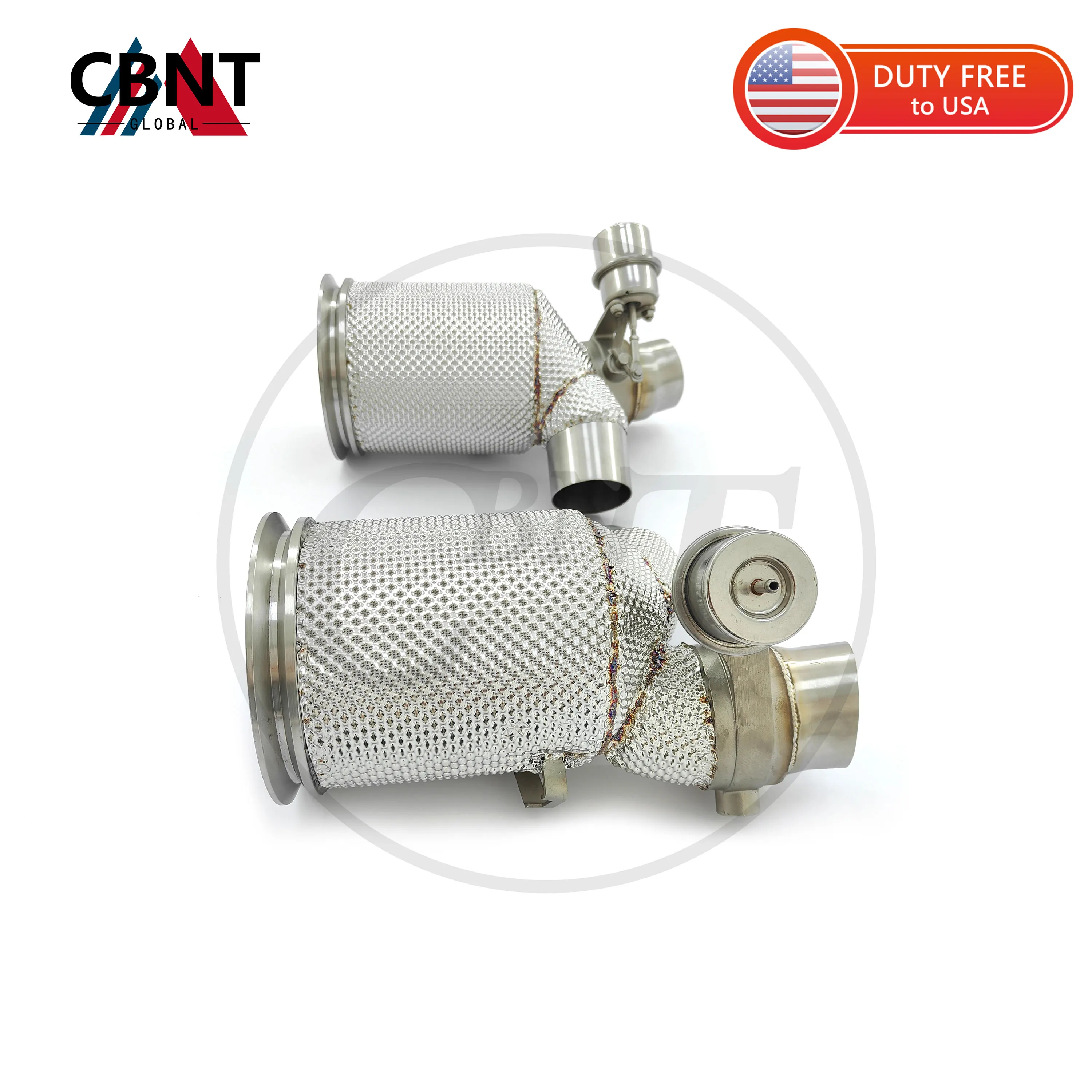 

CBNT for Porsche 911 991.1 992.2 GT2 RS 3.8T Free Flow Valved Downpipe Performance Stainless Steel Exhaust Pipe with Heat shield