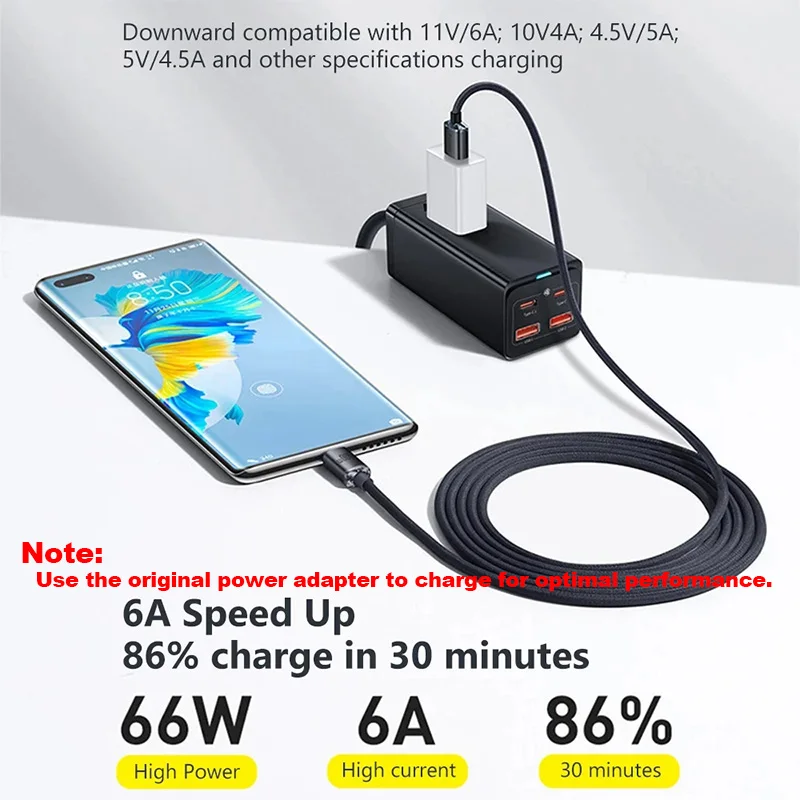 USB Typ C Kabel Schnell ladekabel 6a 120W USB Typ C Kabel für Xiaomi 12 Samsung Huawei Mate 60 Pro Daten Ladekabel