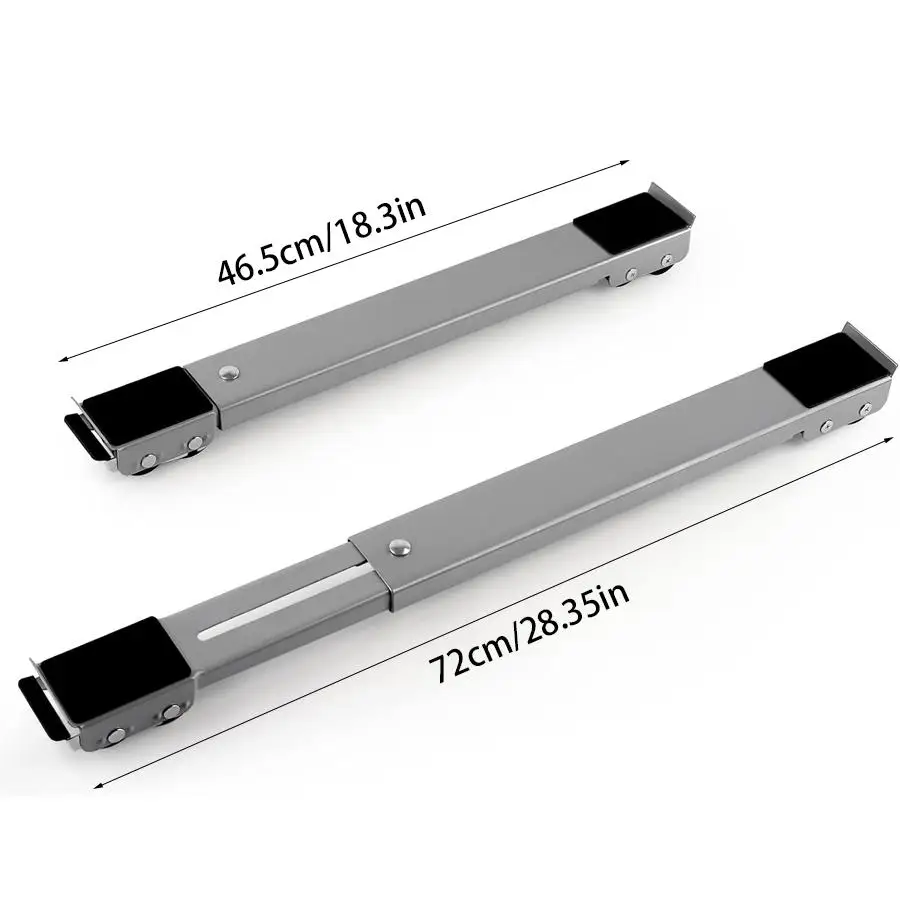 1pair Expandable Metal Washing Machine Roller Base, Slidable Support Base for Front Load Laundry Machines & Laundry Room XJM