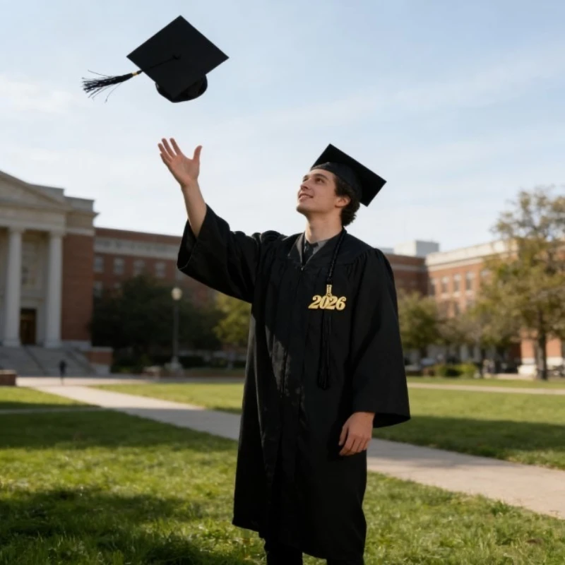 

Комплект академической мантии в американском стиле для выпускников университета, тканевый костюм для выпускной церемонии для студентов колледжей