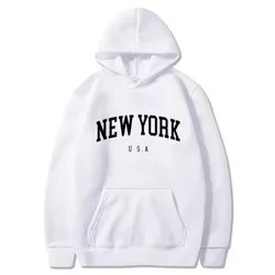 New men women's New York American City Hoodie fashion letter printed graphic sweatshirt loose casual Harajuku hoodie sportswear