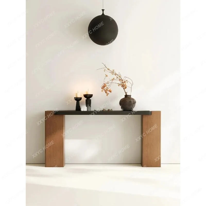 XX Mid-Century Modern Solid Wood Entryway Table Rectangula Console Table For Hallway Home Decor