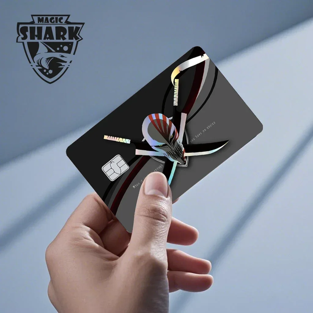 Magic Shark Mcloving Spider Anime Shinny Laser Holographic Matte Skin Film Aufkleber für Debit Bank Kreditkarte