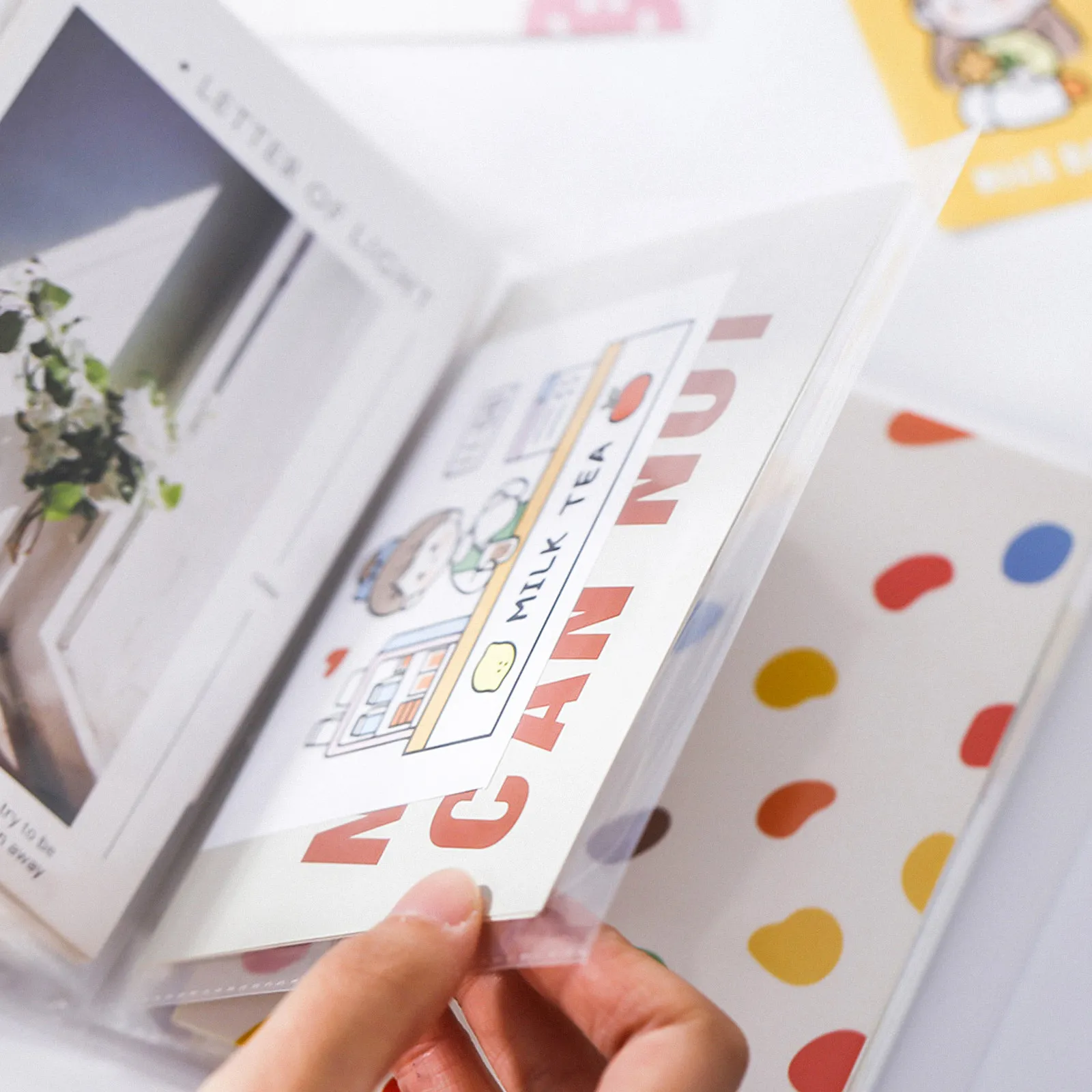 1Pcs Insert Cards Holder Book Portable Smooth Rounded Corner Organizer for Name Cards Receipts