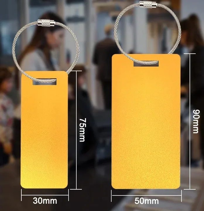 Porte-clés personnalisé en alliage d'aluminium avec texte, étiquette de bagage, numéro, plaque d'identification pour chien, gravure laser, nom personnalisé, porte-clés en métal