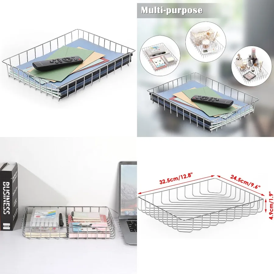 متعددة الأغراض A4 ملف صينية سلك مكتب صينية منظم أنيق حجم الرسالة مكتب وثائق صينية مجلة الملفات سلة التخزين أورجاني #1