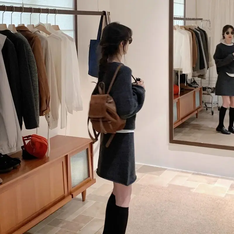 

Topanoma Skirts Women Vintage Stretch High Waist Autumn Winter New Fashion Solid Temperament Streetwear Mini Skirt Female