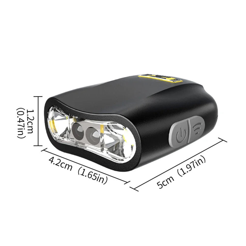 IPX4 Waterproof LED Head Torch Type C Rechargeable Motion Sensor Cap Visor Light Ultra Bright Mini Cap Clip Lights Power Display