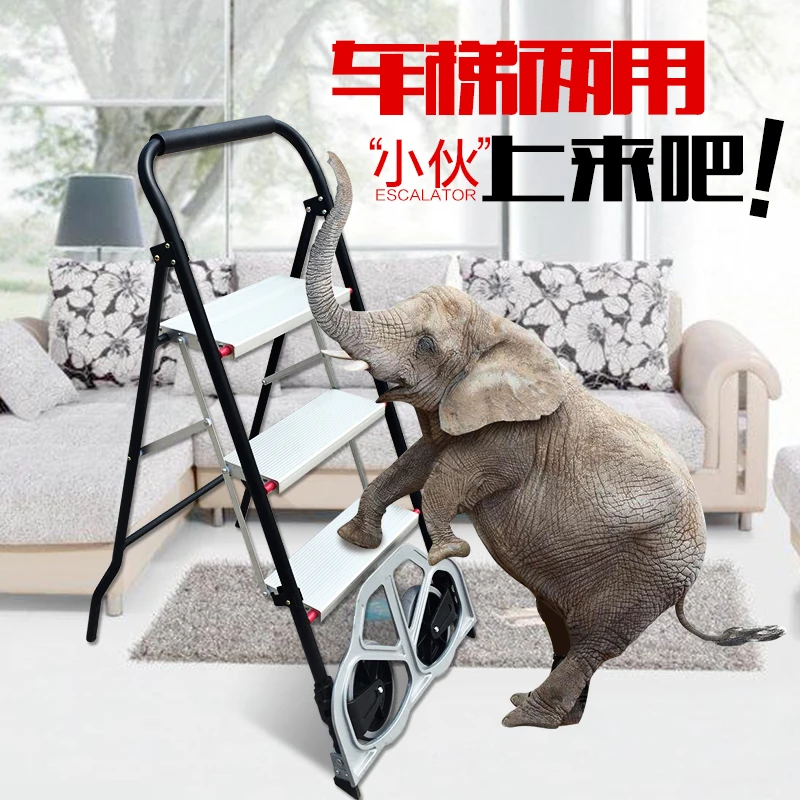 

Multifunctional folding trolley Tiger cart Combined ladder Folding household dual-purpose small Herringbone Pull