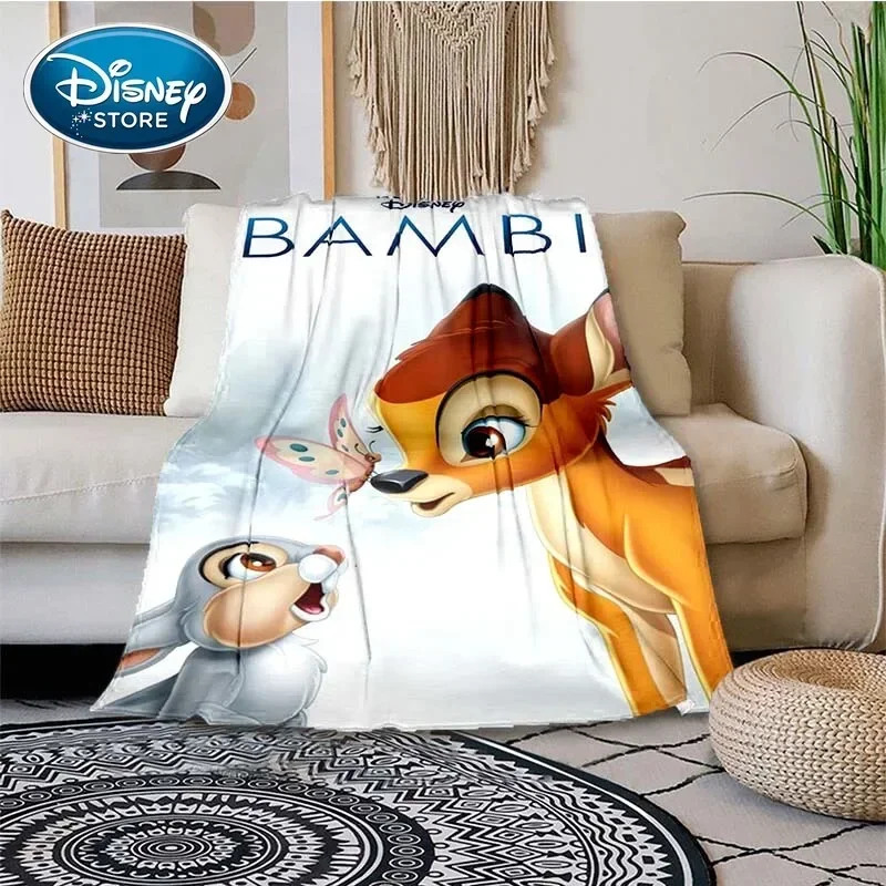 Disney Bambi Pattern Throw Blanket Light Weight Blanket for Living Room Bedroom Kidsroom Warm Blanket Christmas Gift