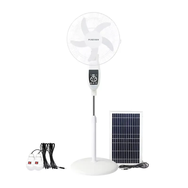 Portable Solar Fan USB Rechargeable Cooling Fan for Home Outdoor Camping Travel Mechanical Control Adjustable Speed Battery