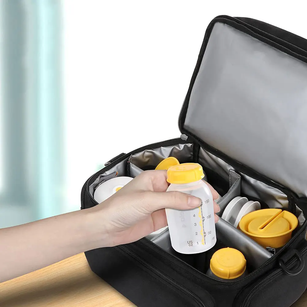 

Носимая сумка для молокоотсоса, портативный прочный чехол для хранения, застежка-молния с ручкой для использования в офисе и путешествиях на открытом воздухе