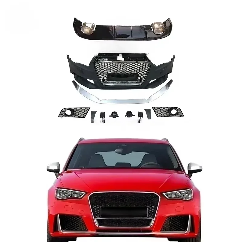 

New Audi A3 S3 Front Bumper Rear Diffuser Kit A3 S3 Body Kits for Audi A3 8v S3 2012 2013 2014 2015 2016 RS3 Style Body Kit