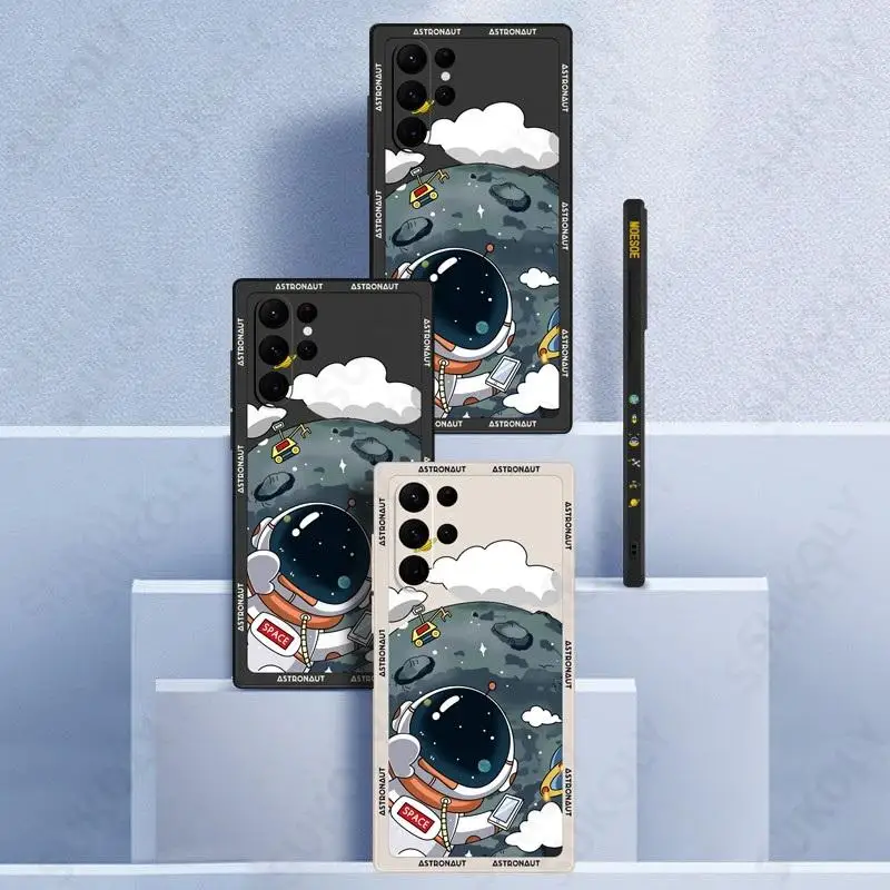 Cute Astronaut Space Case For Samsung Galaxy S26 S25 S23 S24 Ultra S25 FE A18 A57 A37 A17 A16 A56 A36 A55 A54 A26 5G Phone Cover