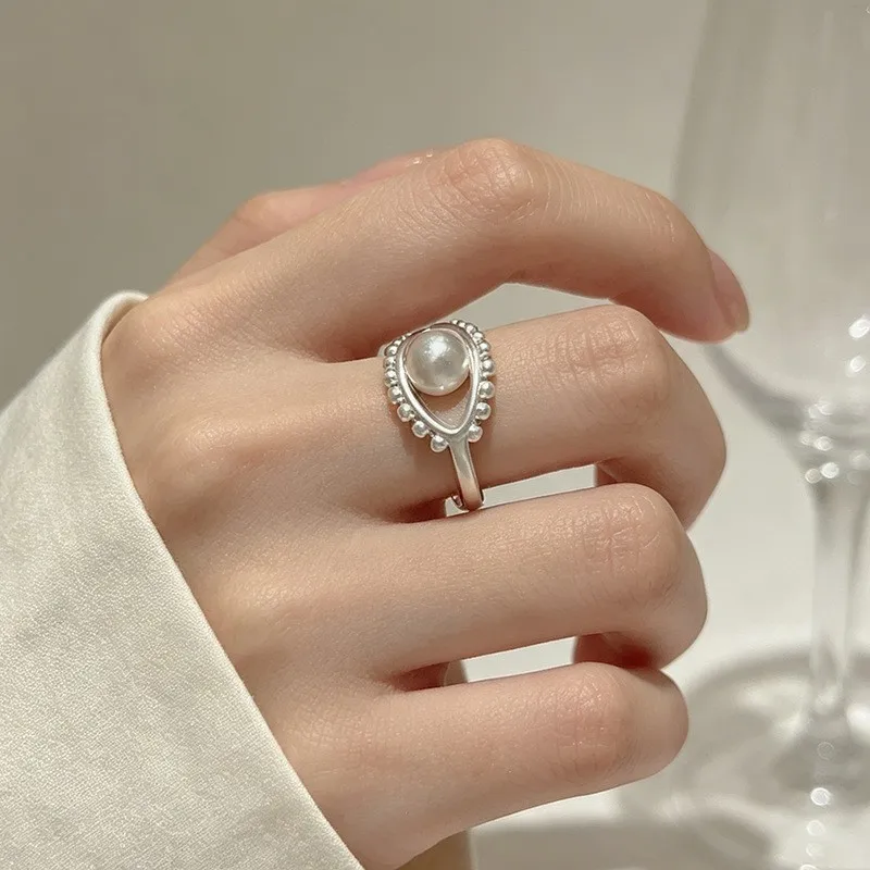 Sam Panda 925 Sterling Silver Matte Retro Eyes Ring For Women Versatile Personality Party Gift Jewelry New Trendy