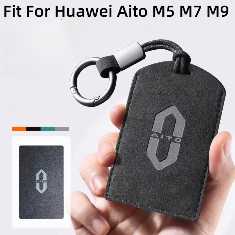 

Fit For Huawei Aito M5 M7 M9 Car Key Card Holder NFC Smart Card Case Suede Protective Shell