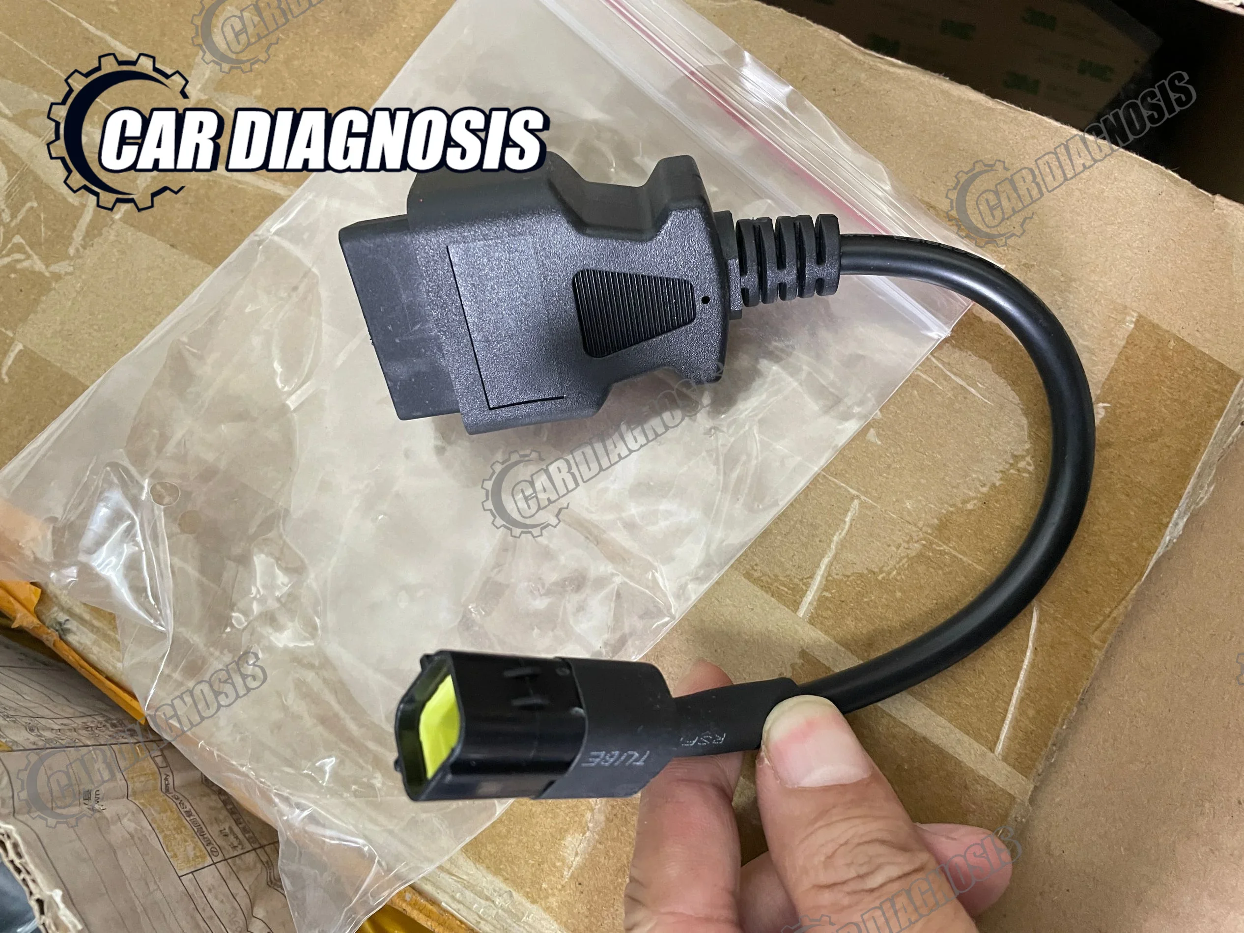 For KUBOTA 4 Pin OBD2 Adapter Cable Diagnostic Connection Cable OBDII 16 Pin to 4 Pin Agricultural Machinery Repair Accessories