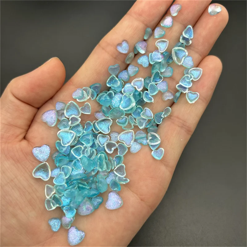 50PCS Accessories Resin Kawaii Nail Art Charms Cartoon Heart Nail Decorations Mixed Size Bulk Manicure Rhinestones Jewelry DIY