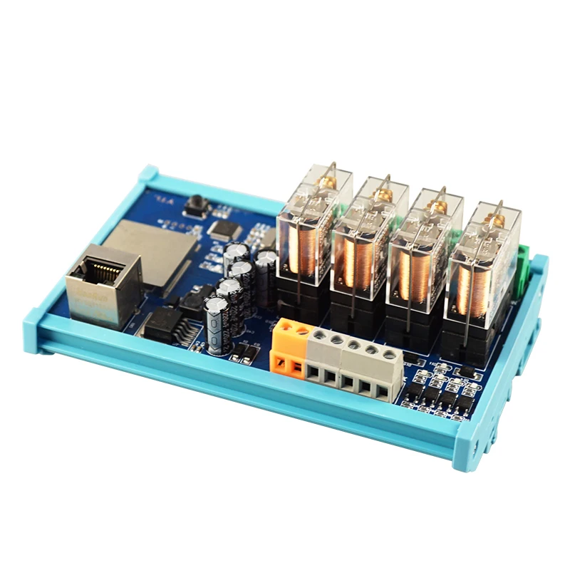 AoShangMing 4-Channel Relay  Input Output with Ethernet Lan  DC24V 12VDC Module  for PLC