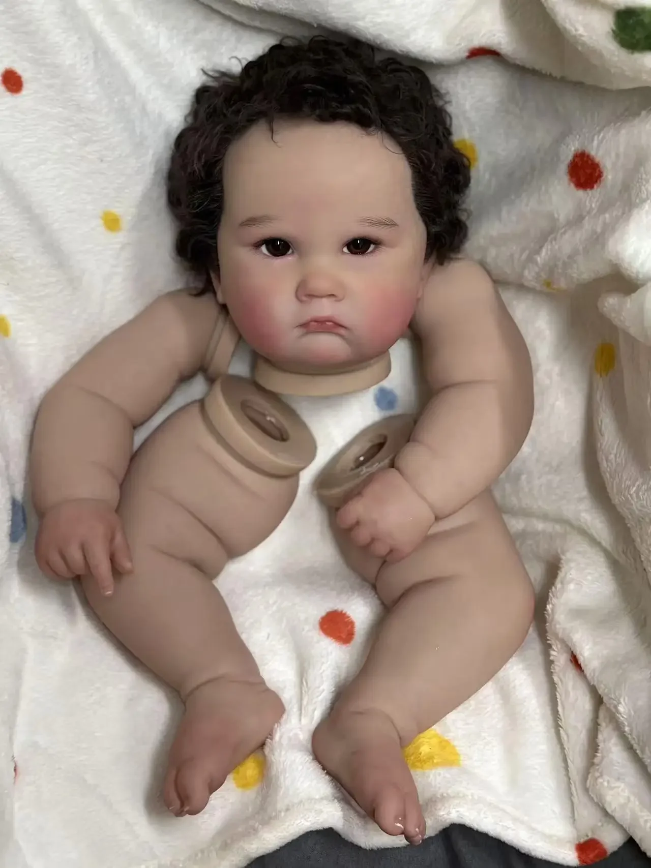 

St.Store,25 pulgadas, Reborn Baby Charlotte con pelo enraizado a mano, Kit pintado, pieza DIY con cuerpo de tela