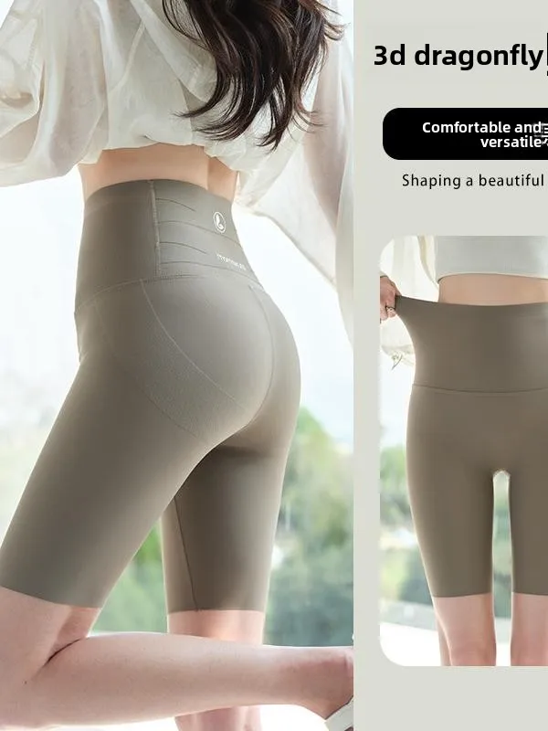 

High-Waist Five-Quarter Yoga Pants Breathable Fitn Cycling Mask Women's Outerwear Base Layer Pants Sensation Gymwear