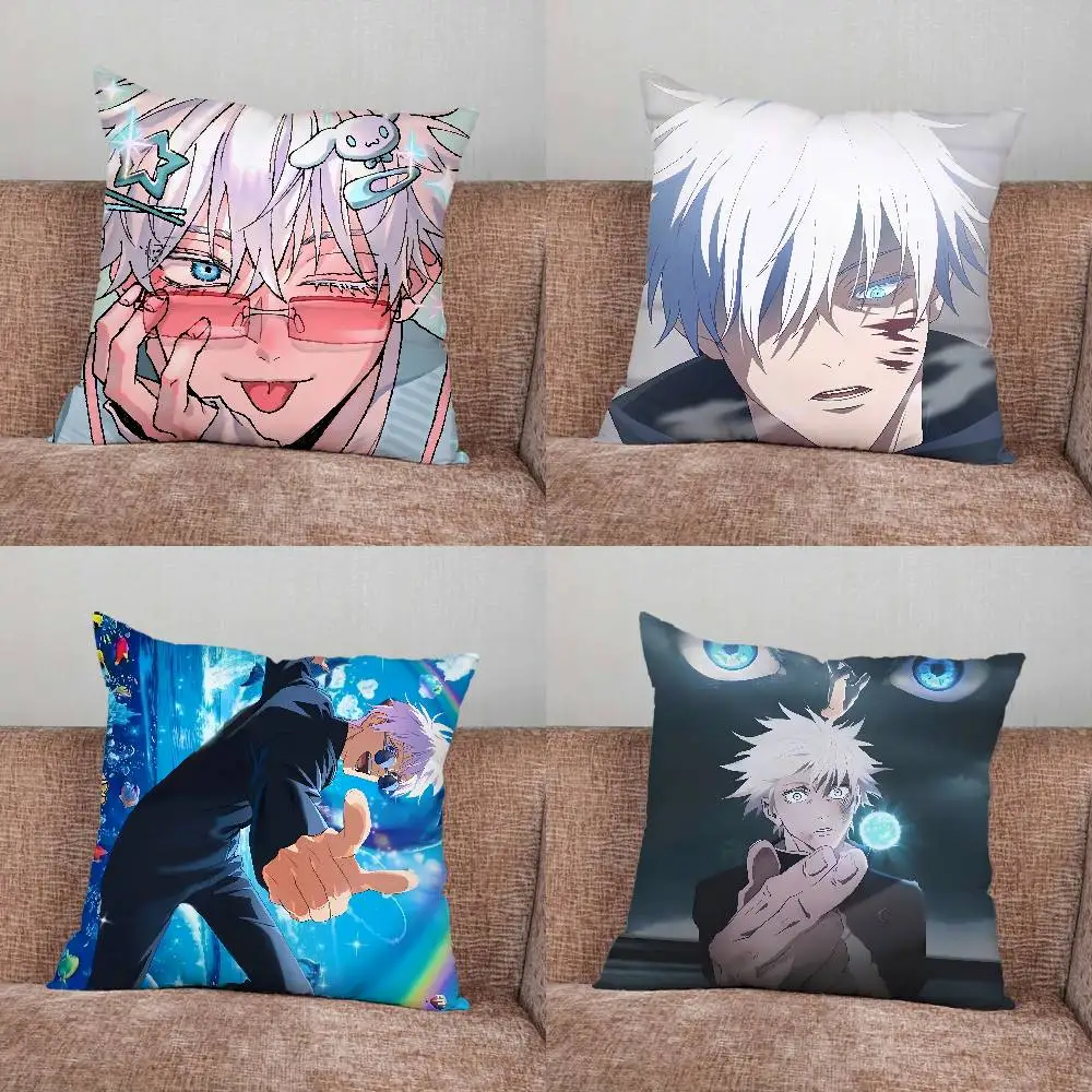

Jujutsu kaisen G-Gojo Satoru Pillow Case For Home Bedroom Car Office Decoration Living Room Sofa Cushion Cover Suitable