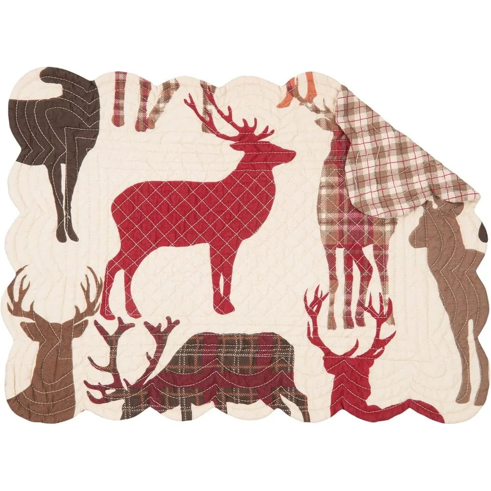 

Комплект прямоугольных хлопковых стеганых двусторонних салфеток Colton Collection, 6 предметов, 13x19 дюймов, красный