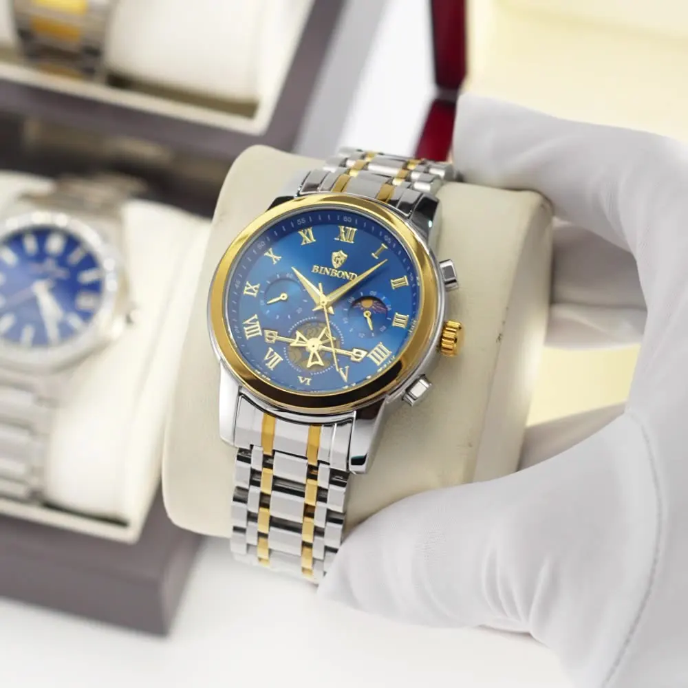 Brand Popular Business Men decorative Watches Luminous Hollowed-out Waterproof Round Metal Male Quartz Wristwatches