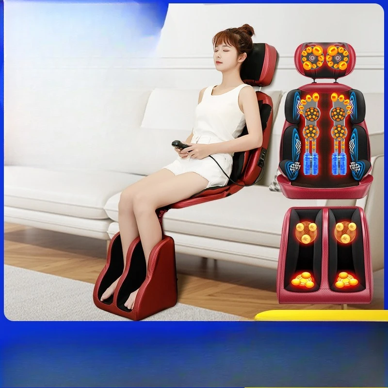 Multifunctional massage chair cushion cervical spine back waist legs neck kneading hot compress vibration