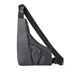 Bolsa de pecho antirrobo impermeable, resistente al desgaste, gran capacidad, ajuste cerrado, película de cuero, correas de hombro ajustables