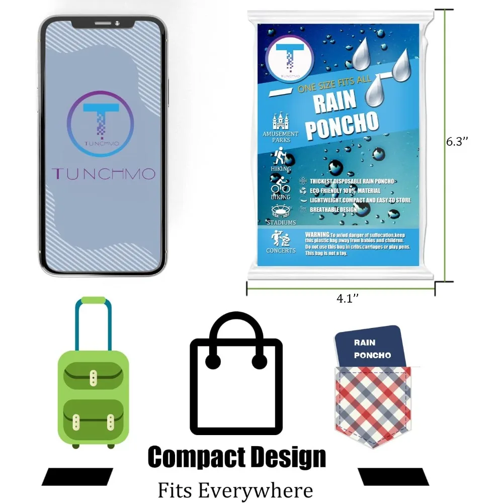 عائلة عباءات المطر للاستعمال مرة واحدة 6 عبوات/بالغين 4-10 عبوات/أطفال 6 عبوات-50% أكثر سمكًا مع الأكمام #6